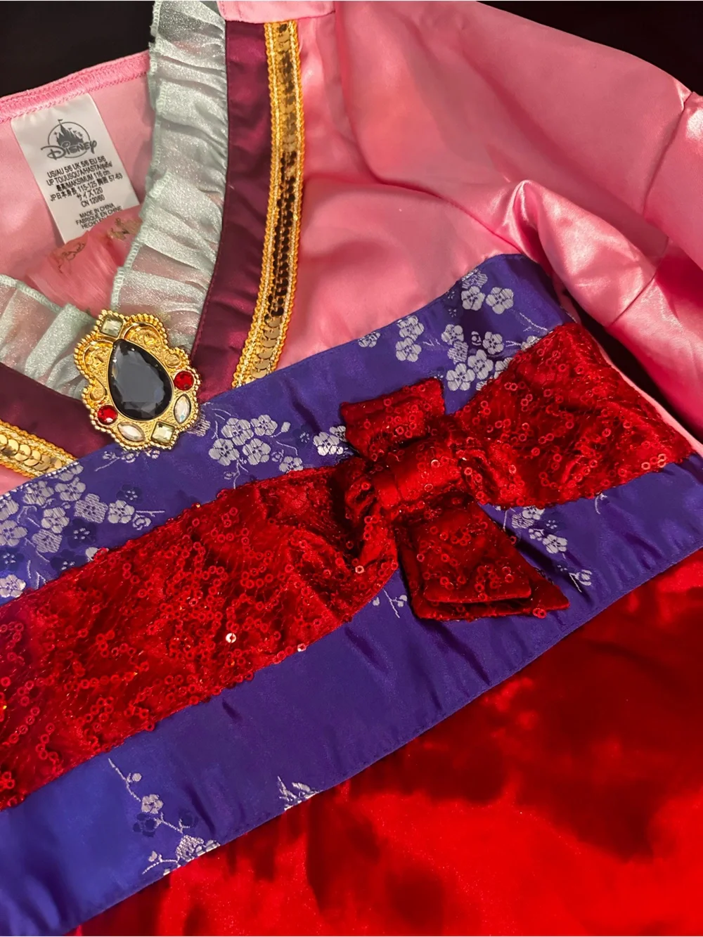 Disney Mulan Pink Red Purple Princess Costume Dress - Picture 3 of 6
